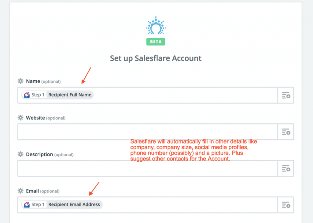 set up a salesflare account