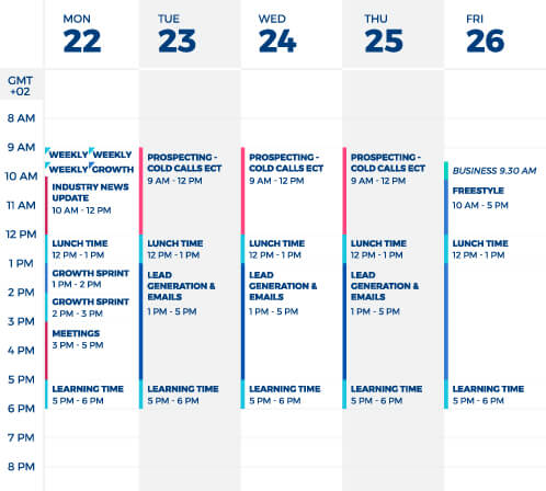 business development representative schedule