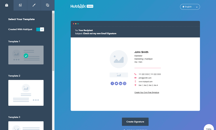 create email signature hubspot