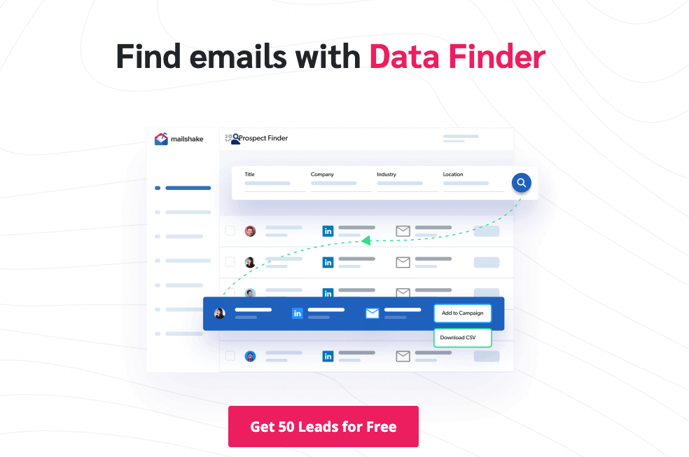 find emails with data finder