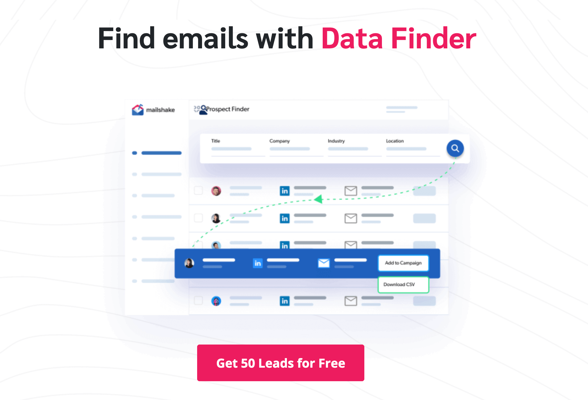 mailshake data finder homepage